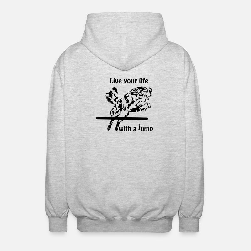 Agility Australian Shepherd Aussie - Veste à capuche unisexe - gris clair chiné