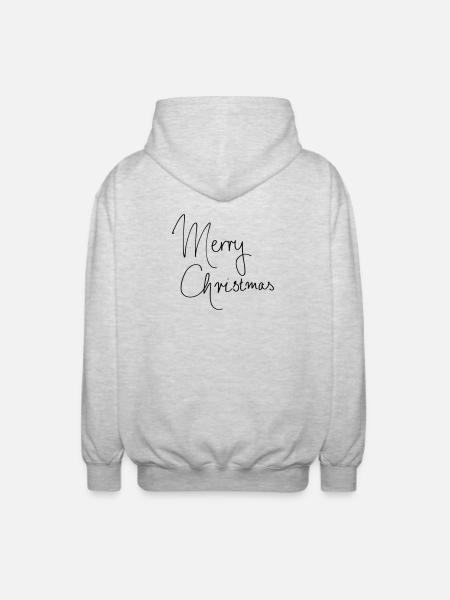 Merry Christmas - Unisex Hooded Jacket - light heather grey