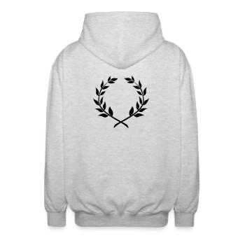 Couronne de laurier gagnante - Veste à capuche unisexe - gris clair chiné - Dos - AI Model Male 185 light (185cm)