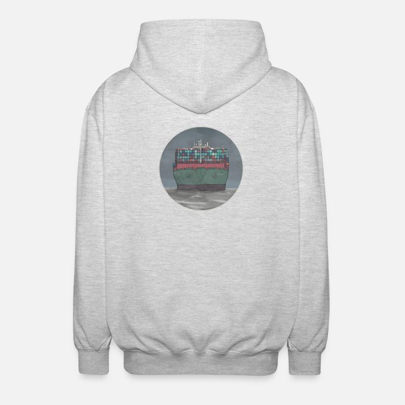 Bateau à conteneurs - Veste à capuche unisexe - gris clair chiné