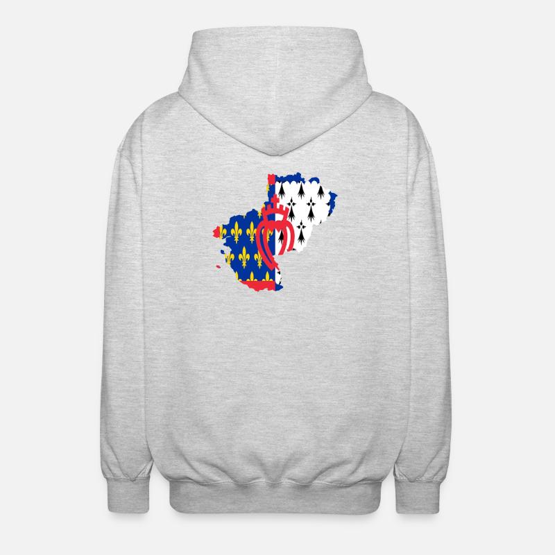 Pays de loire - Veste à capuche unisexe - gris clair chiné