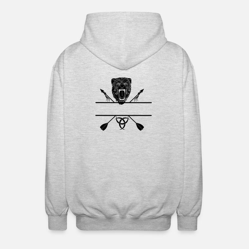 Wikinger-Bärenpfeile - Unisex Kapuzenjacke - Hellgrau meliert