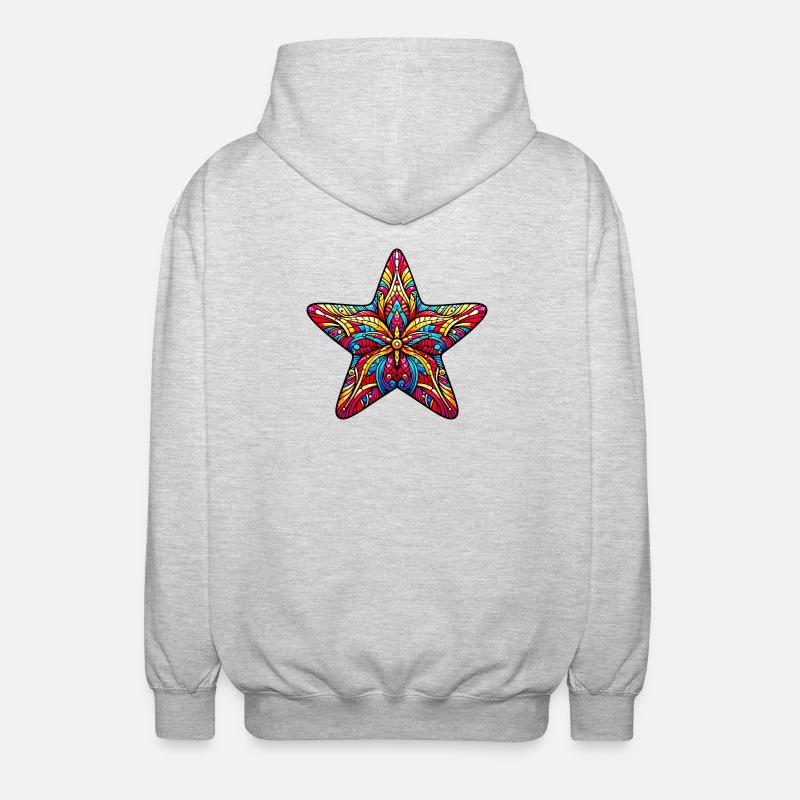 Seestern - Unisex Kapuzenjacke - Hellgrau meliert