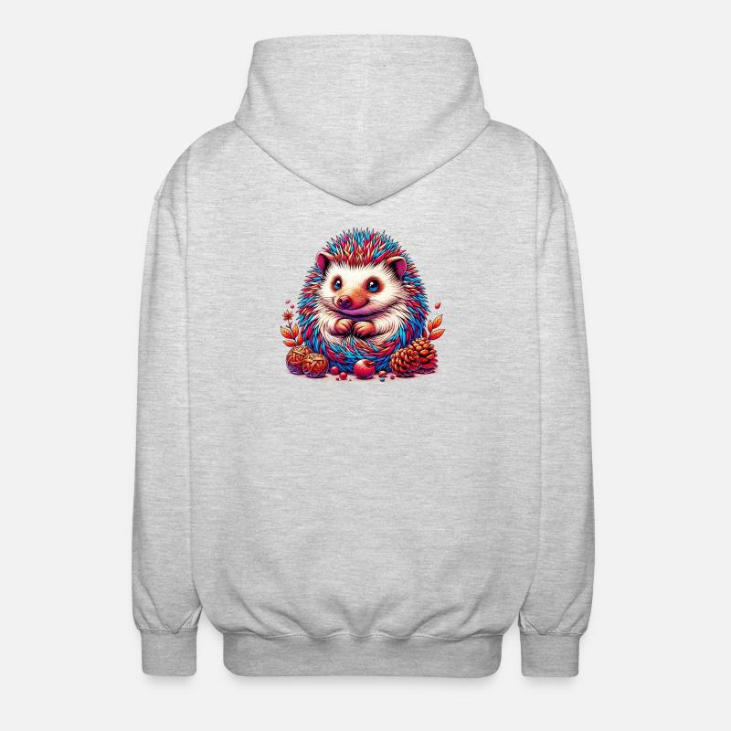 Igel - Unisex Kapuzenjacke - Hellgrau meliert