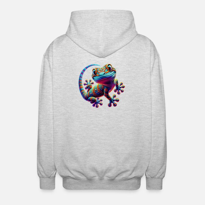 Gecko - Unisex Kapuzenjacke - Hellgrau meliert