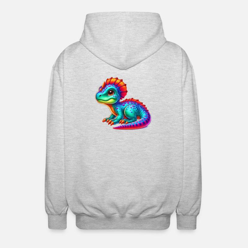 Dinosaur - Unisex Hooded Jacket - light heather grey