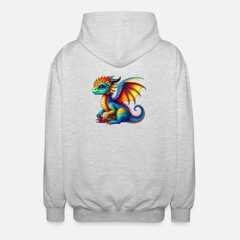 Drache - Unisex Kapuzenjacke - Hellgrau meliert