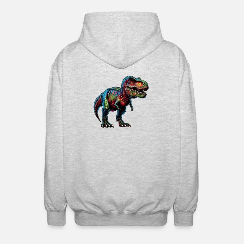 Dinosaur - Unisex Hooded Jacket - light heather grey