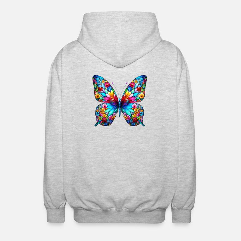 Papillon - Veste à capuche unisexe - gris clair chiné