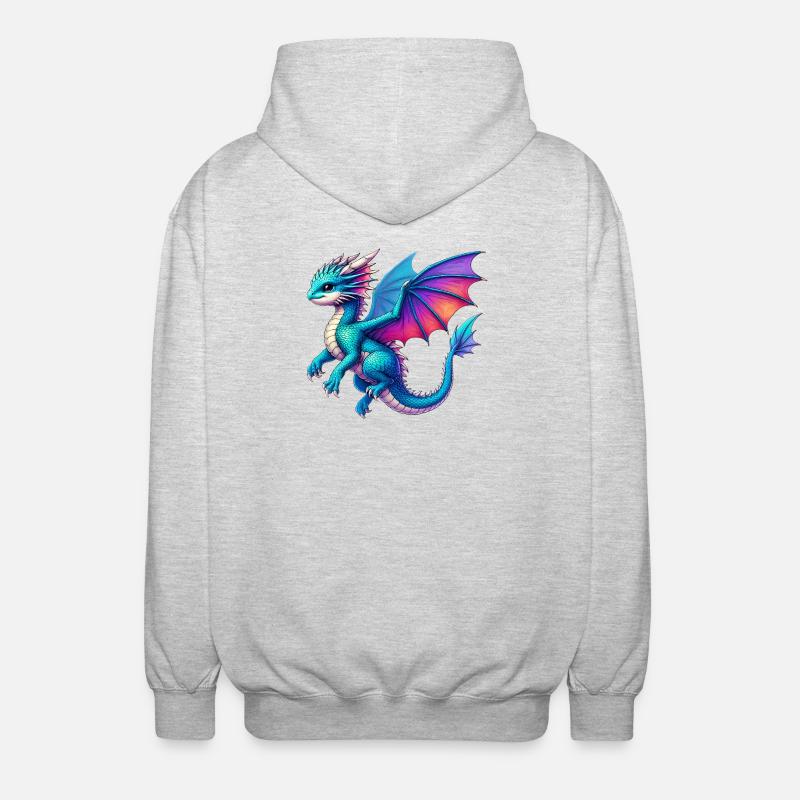 Drache - Unisex Kapuzenjacke - Hellgrau meliert