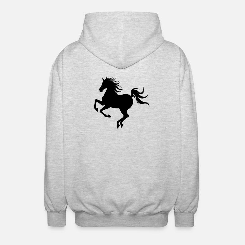 Silhouette de cheval gracieuse en mouvement - Veste à capuche unisexe - gris clair chiné