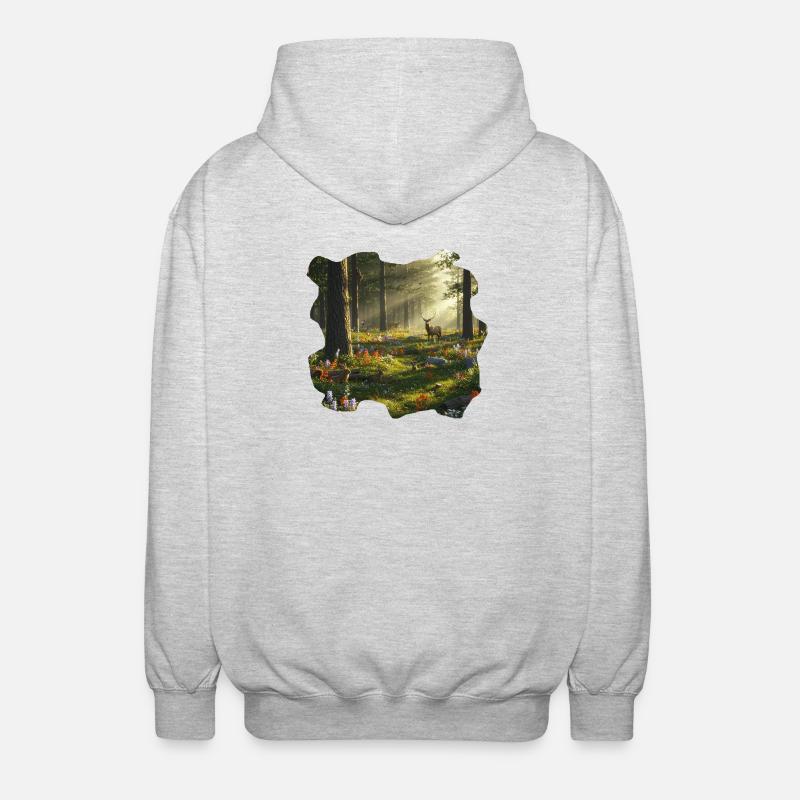 Forêt / Forest - Veste à capuche unisexe - gris clair chiné