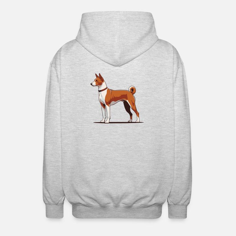 Basenji - Veste à capuche unisexe - gris clair chiné