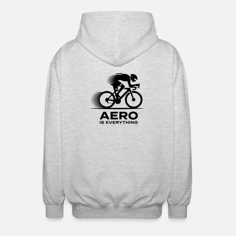 Aero Cyclist Silhouette Gift - Unisex Hooded Jacket - light heather grey