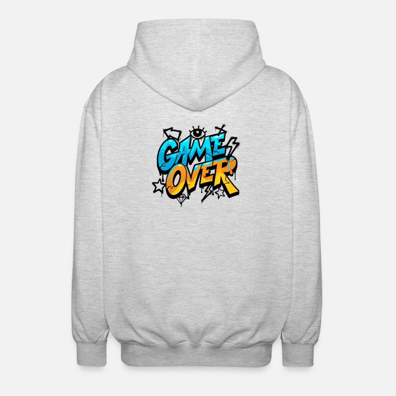 Game Over Conception de style graffiti - Veste à capuche unisexe - gris clair chiné