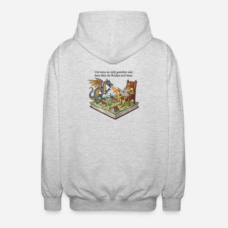 Die Reichen leben noch heute - Unisex Kapuzenjacke - Hellgrau meliert