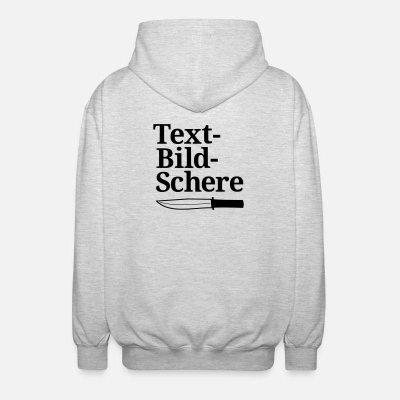 Text-Bild-Schere - Unisex Kapuzenjacke - Hellgrau meliert