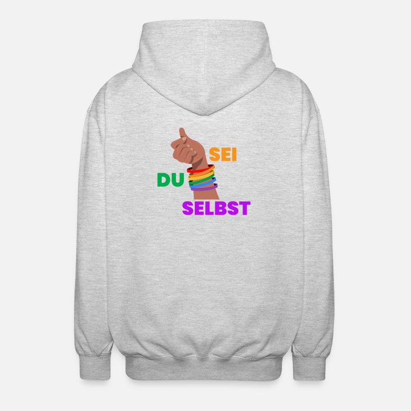 Pride Faust Self-Determination - Unisex Hooded Jacket - light heather grey