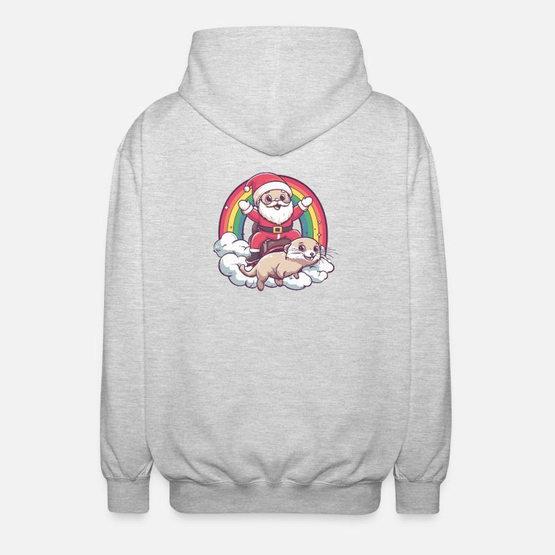 Noël du Père Noël Suricate - Veste à capuche unisexe - gris clair chiné