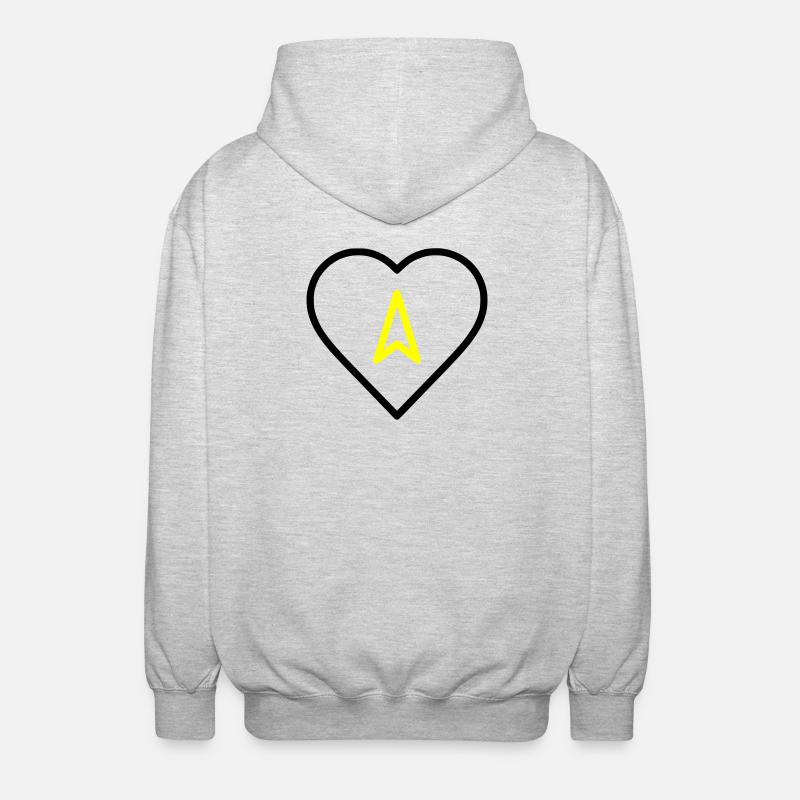 Cœur avec direction de flèche - Veste à capuche unisexe - gris clair chiné