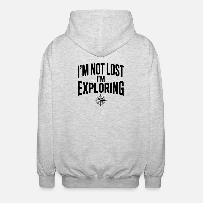 I'm Not Lost I'm Exploring - Unisex Hooded Jacket - light heather grey