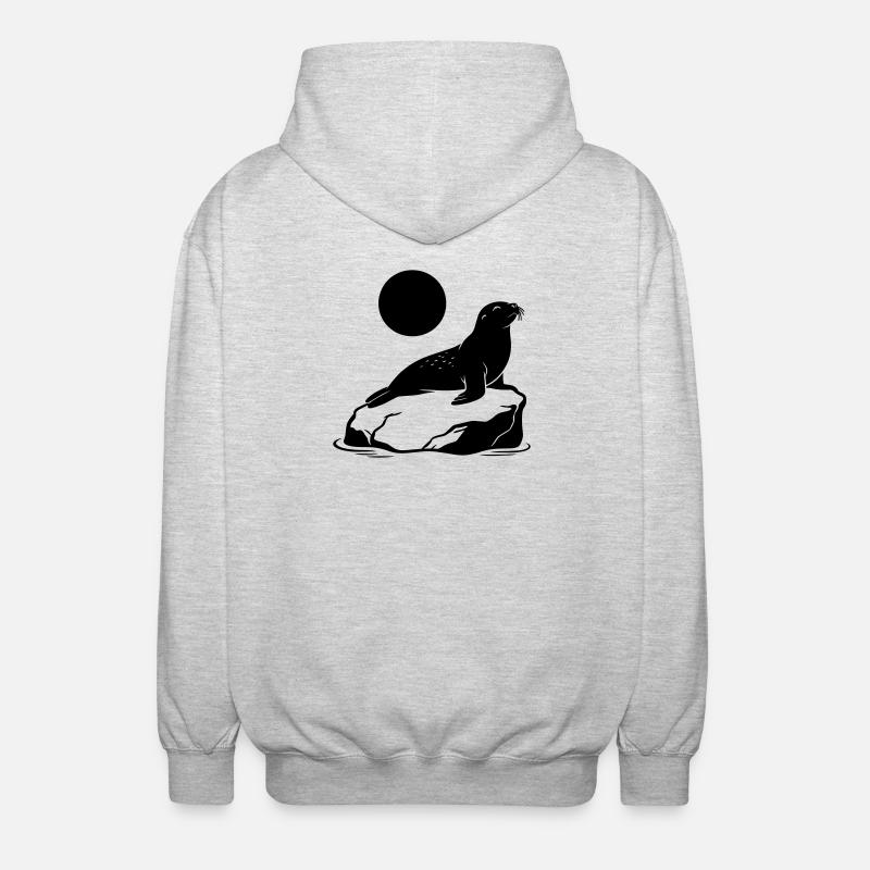 Phoque - Veste à capuche unisexe - gris clair chiné
