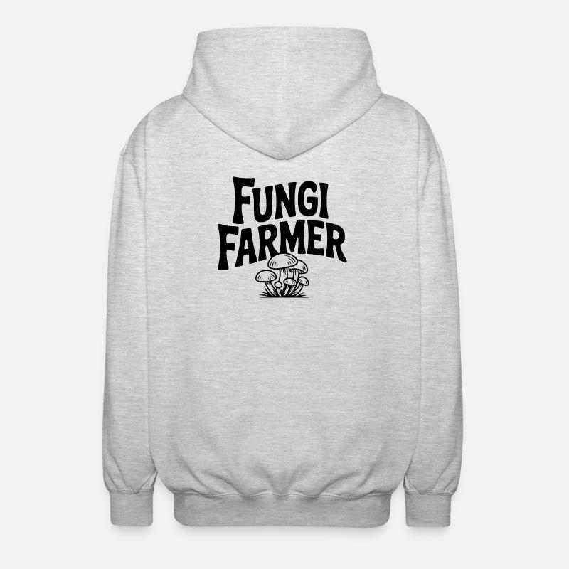 Fungi Farmer - Unisex Hooded Jacket - light heather grey