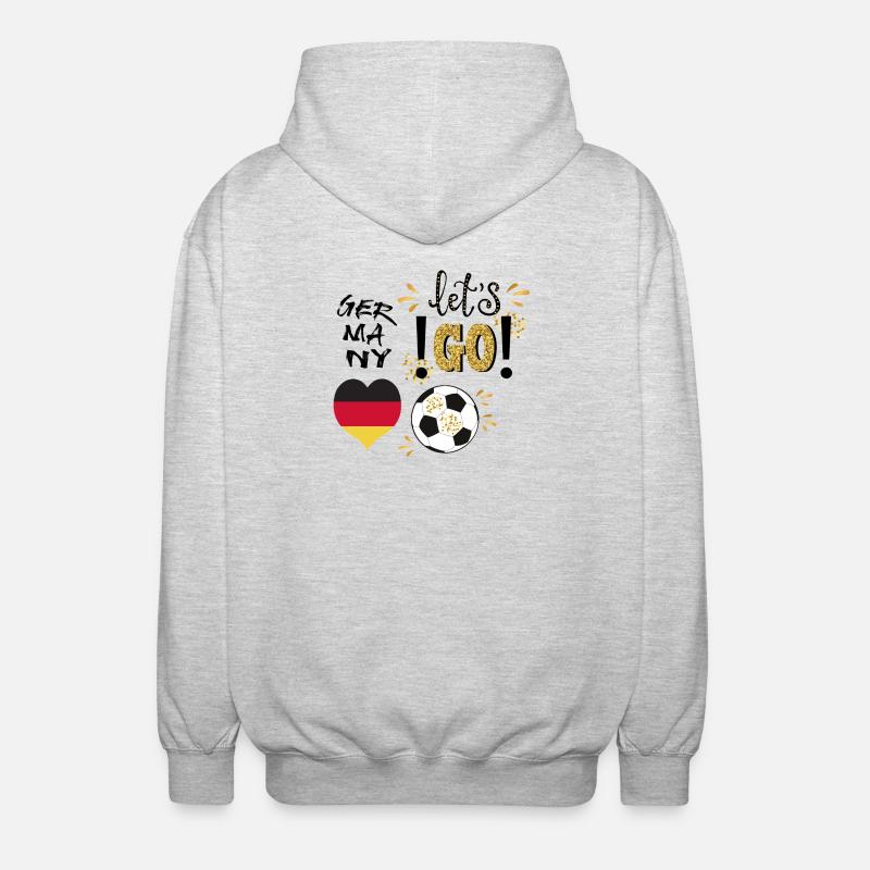 Fußball  - Unisex Kapuzenjacke - Hellgrau meliert