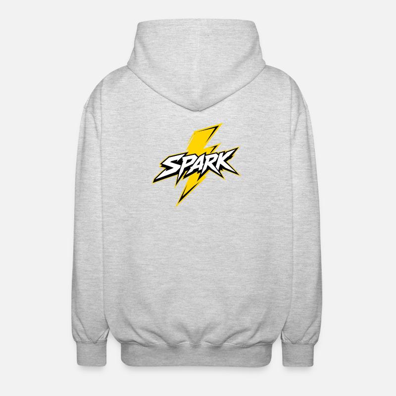 Spark Blitz Comic Logo - Unisex Kapuzenjacke - Hellgrau meliert