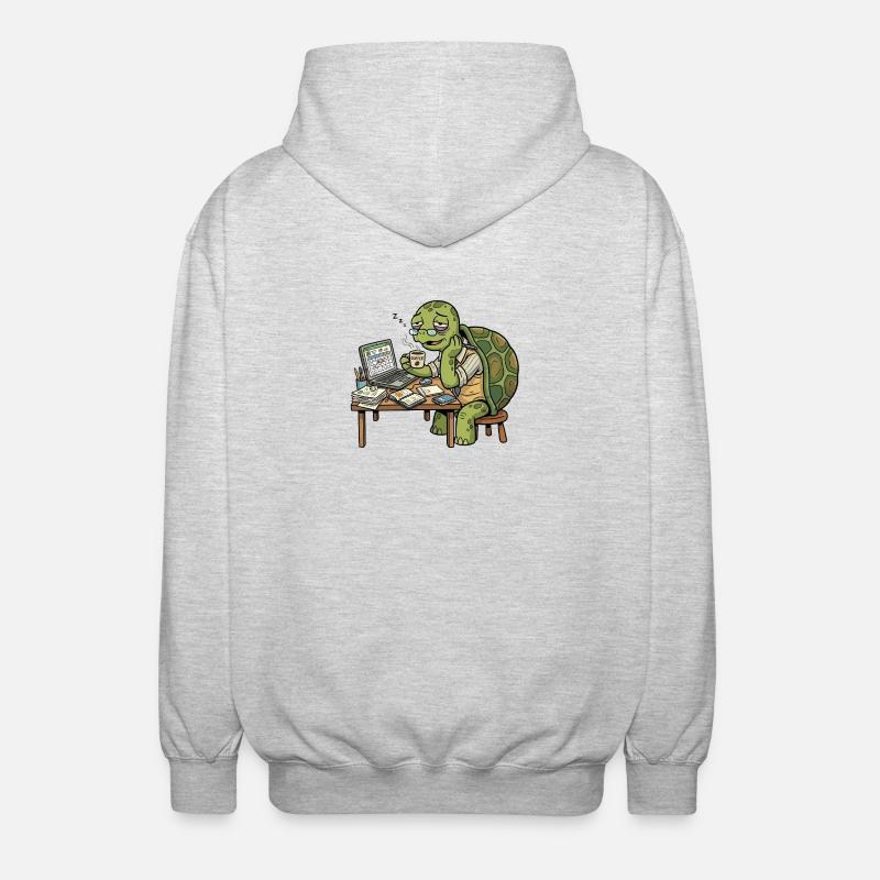 Monday Mood Turtle - Unisex Hooded Jacket - light heather grey
