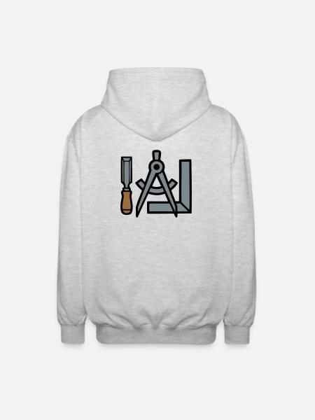 Carpenter Tools Graphic - Unisex Hooded Jacket - light heather grey