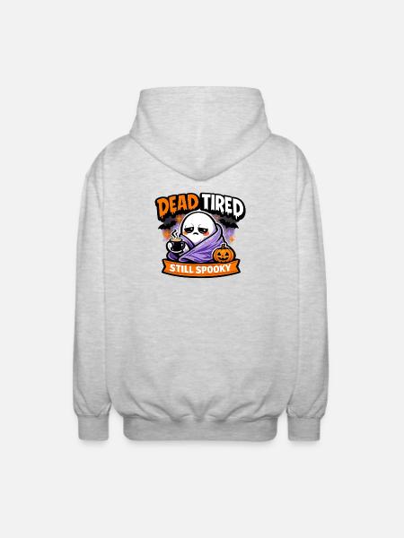 Dead Tired Still Spooky - Unisex Hooded Jacket - light heather grey