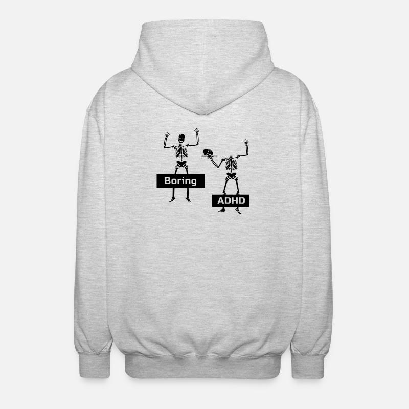 Boring vs ADHD - Unisex Hooded Jacket - light heather grey
