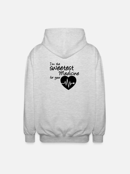 Sweetest Medicine - Unisex Hooded Jacket - light heather grey