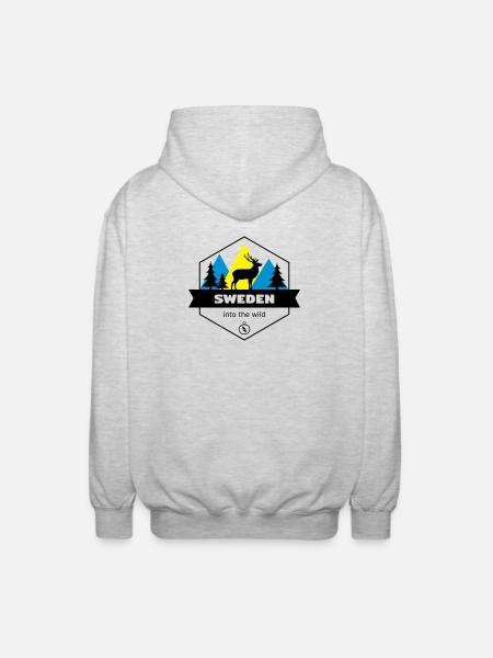 Sweden Into the Wild - Unisex Hooded Jacket - light heather grey