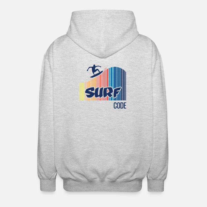 Surf Code - Veste à capuche unisexe - gris clair chiné