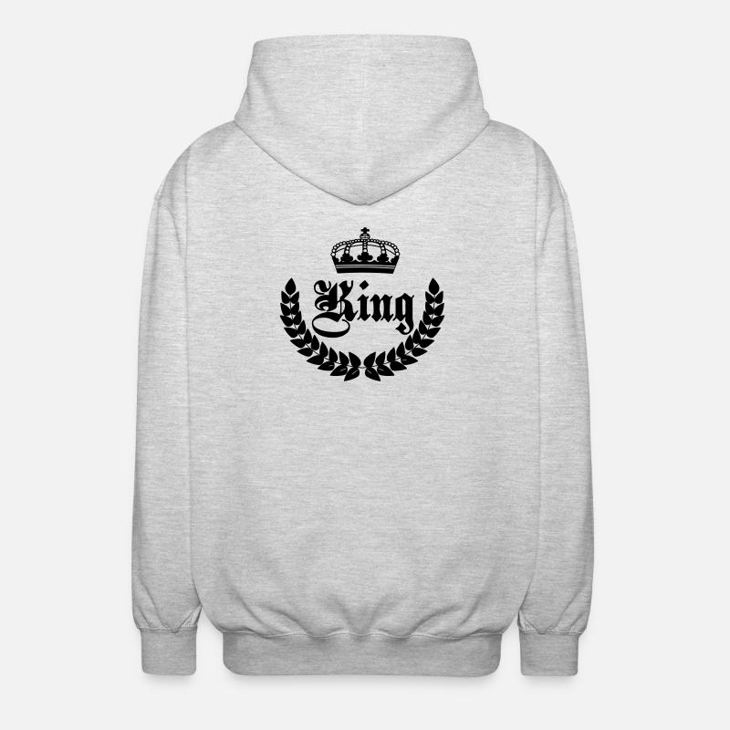 King crown - Unisex Hooded Jacket - light heather grey