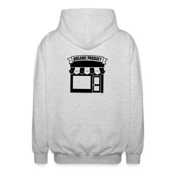 Shop organic - Unisex Hooded Jacket - light heather grey - Back - AI Model Male 185 light (185cm)