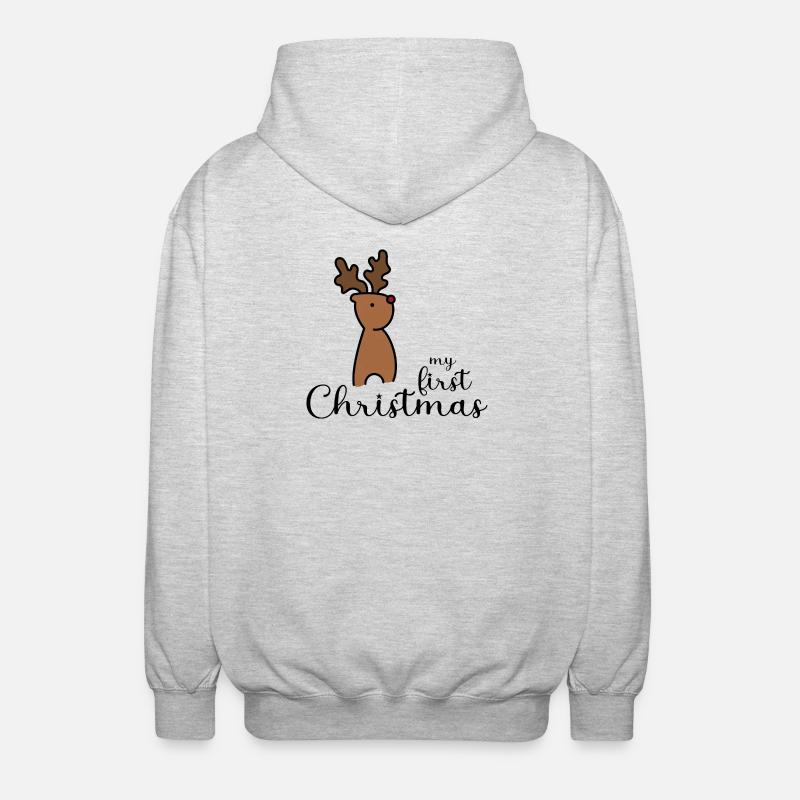 my first christmas design - Unisex Kapuzenjacke - Hellgrau meliert