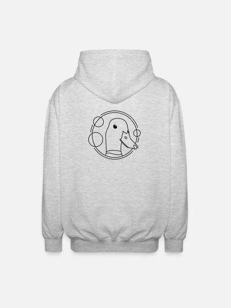 Duck in geometric design - Unisex Hooded Jacket - light heather grey