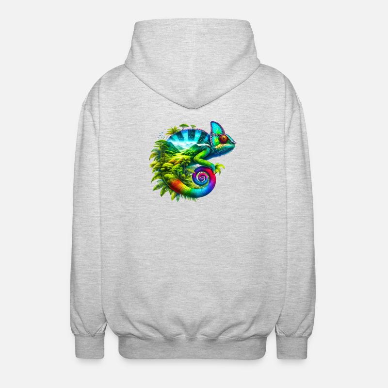 Chamäleon - Unisex Kapuzenjacke - Hellgrau meliert