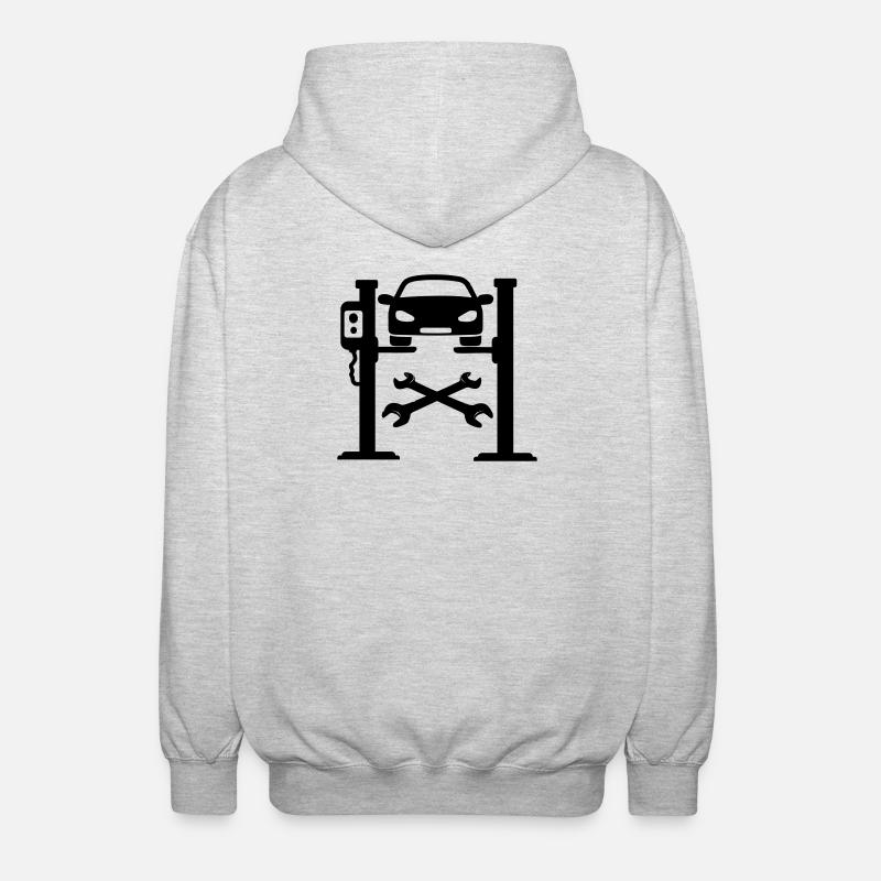 Logo du garage automobile - Veste à capuche unisexe - gris clair chiné
