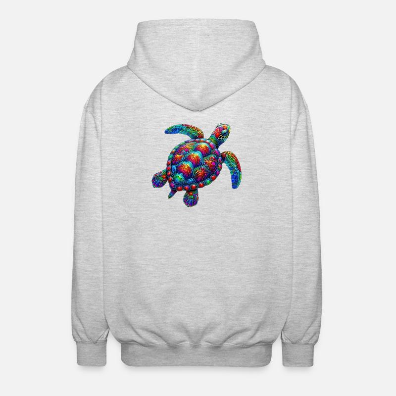 Schildkröte - Unisex Kapuzenjacke - Hellgrau meliert