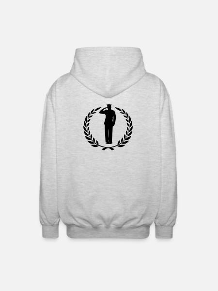 Respect salute in laurel wreath 2 - Unisex Hooded Jacket - light heather grey