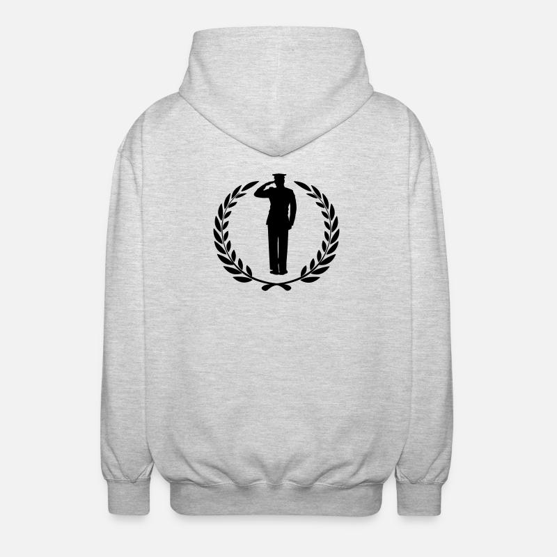 Respekt Gruß im Lorbeerkranz 2 - Unisex Kapuzenjacke - Hellgrau meliert