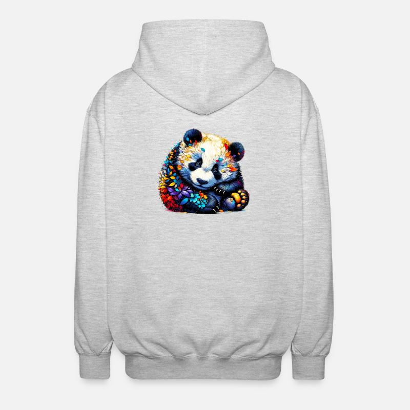 Panda - Unisex Hooded Jacket - light heather grey