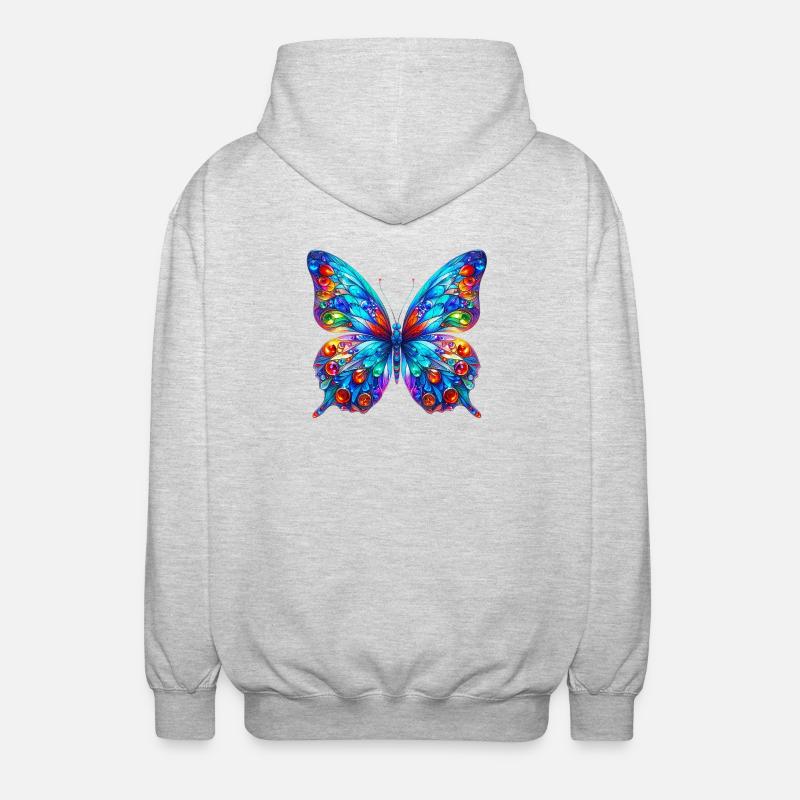 Papillon - Veste à capuche unisexe - gris clair chiné