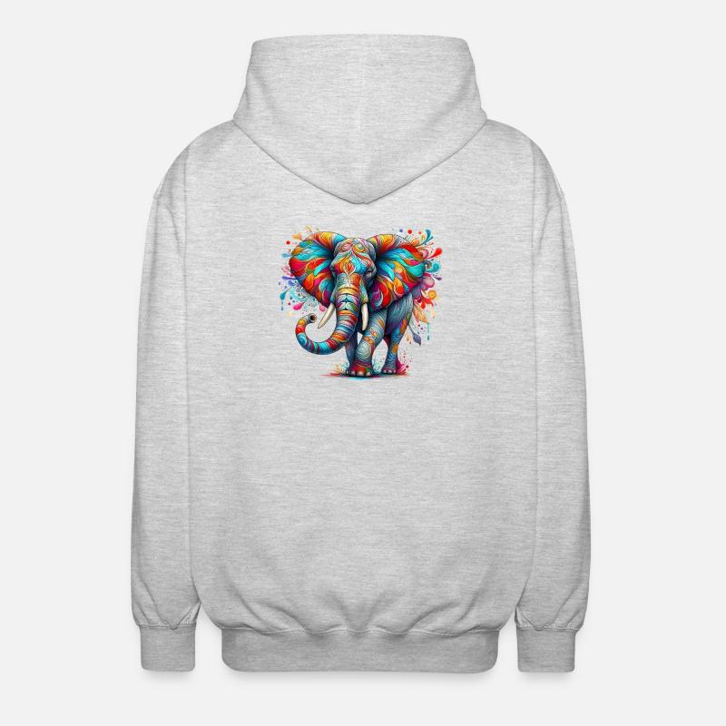 Éléphant - Veste à capuche unisexe - gris clair chiné