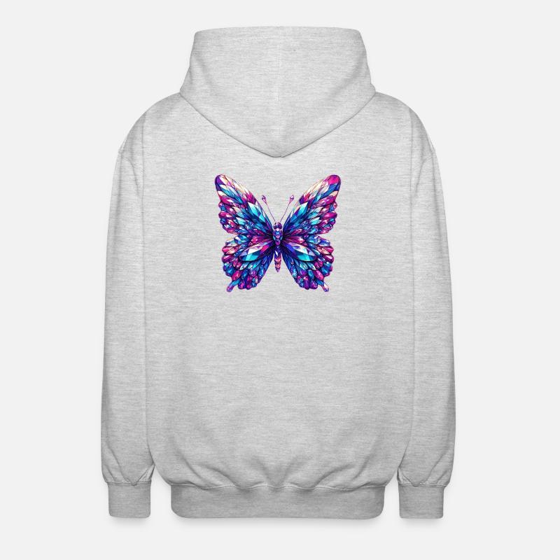Papillon de cristal - Veste à capuche unisexe - gris clair chiné