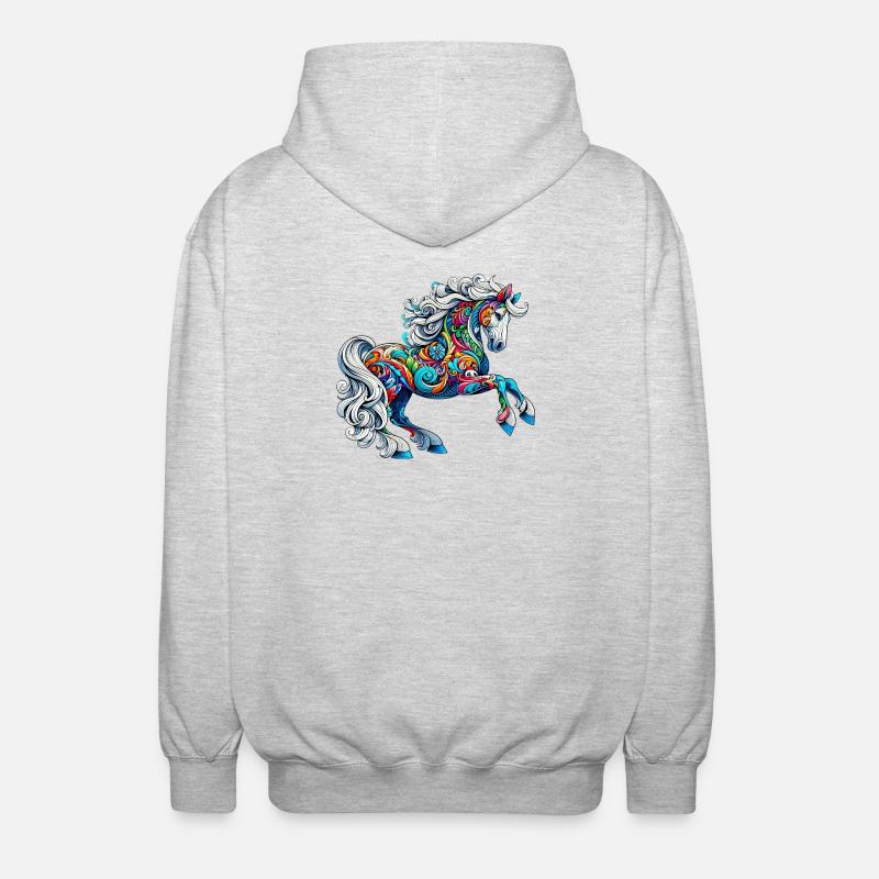 Cheval - Veste à capuche unisexe - gris clair chiné